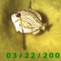 7/8 x 1 1/4" Gold Button Cover (Fish) Ruby Stone  (R007)