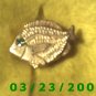  7/8 x 1 1/4" Gold Button Cover (Fish) Emerald Stone  (R025)
