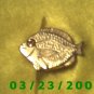  7/8 x 1 1/4" Gold Button Cover (Fish) Topaz Stone  (R023)