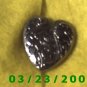 1 x 1 1/8" Silver Heart Button Cover (metal  (R021)