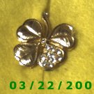 1 1/8 x 1 1/4" Gold 4 leaf clover w/rhinestones  (R045)