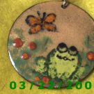2" Painted Medallion w/Frog and Butterfly  (R056)