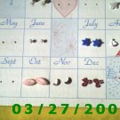 Card with 8 pair of childs pierced earrings (008)