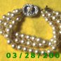  7 3/4" Pearl Bracelet w/rhinestones Japan (047)