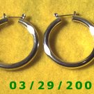 1 1/2" Silver Hoop Pierced Earrings (026)