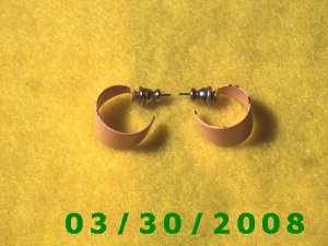 Orange Hoop Pierced Earrings (003)