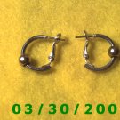 Silver w/Gold Bead Pierced Earrings  (024)