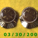 Silver n Brown Pierced Earrings  (036)