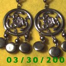  Silver w/snakes and charms Pierced Earrings  (040)