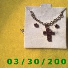 January Birthstone Necklace and Earrings Set Garnet (001)