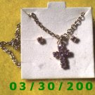 February Birthstone Necklace and Earrings Set Amethyst (002)