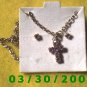 February Birthstone Necklace and Earrings Set Amethyst (002)