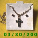 May Birthstone Necklace and Earrings Set Emerald (004)