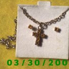 November Birthstone Necklace and Earrings Set Topaz (009)