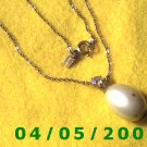 Silver Necklace w/Pearl Pendant and stone, Emmons   E5004