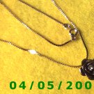 Gold Necklace w/Metal Flower and Stone    E5018