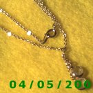 Gold Necklace w/2 Crystals    E5024