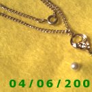 Gold Necklace w/Charm and matching pierced earringsE5033