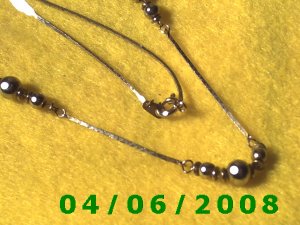 Silver Necklace w/Beads     E5039