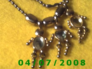Silver Necklace w/Charms    E6009