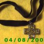  Black Velvet Choker w/Silver Cross    E6029