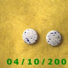White n Blue Buttons Pierced Earrings    Q004
