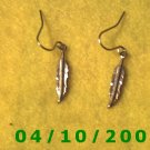 Gold Feather Pierced Earrings    Q005