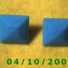 Square Green Pierced Earrings    Q007