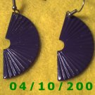 Purple Fan Pierced Earrings     Q009