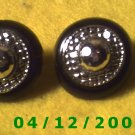 Silver and Black Pierced Earrings      Q1005