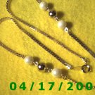 xGold Necklace w/ Gold and White Beads    EI004