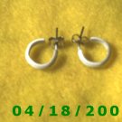 White Hoop Pierced Earrings        Q3003
