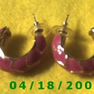 Red Hoop Pierced Earrings    Q3026