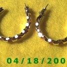 Silver and Red Hoop Pierced Earrings    Q3029