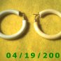 White Hoop Pierced Earrings    Q3057