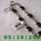 8" Gold Plated Bracelett w/Black Stones (005) (055)