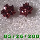 Red Bow Pierced Earrings     C001
