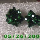 Green Bow Pierced Earrings     C003
