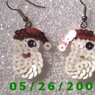 Sequined Santa Pierced Earrings     C004