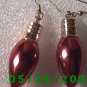Red Light Bulb Pierced Earrings     C018
