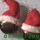 Santa's Hat and Bell Pierced Earrings     C020