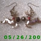 Gold Fiber Raindeer Pierced Earrings     C022
