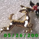 Gold Deer with Holly Pin     C002