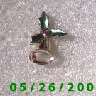 Silver Bell with Holly Pin     C003