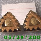 Gold Triangles Clip On Earrings    D041