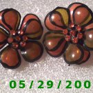 Flower Clip On Earrings    D046