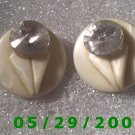 White w/clear stone Clip On Earrings    D048