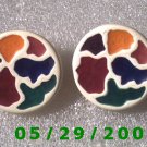 Multi Colored Clip On Earrings    D049