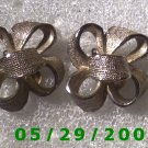 Silver Bows Clip On Earrings    D051