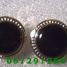 Silver n Black Clip On Earrings     D052